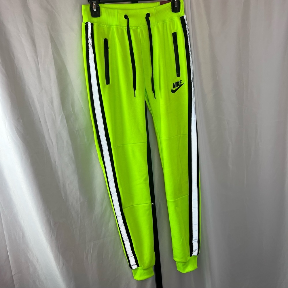 Riflessi Neon Green Sweatpants Nike Logo, size Small NWT